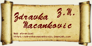 Zdravka Macanković vizit kartica